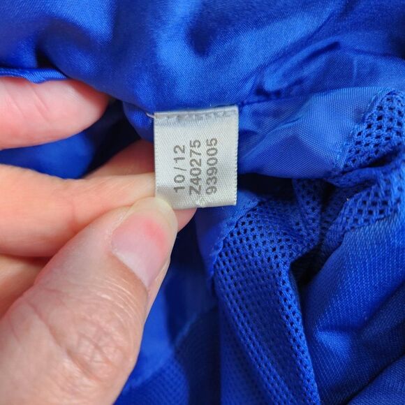 Adidas Windbreaker Jacket Mens M Blue Drive 2 Stowaway Hood Mesh Lined Track - Picture 10 of 15